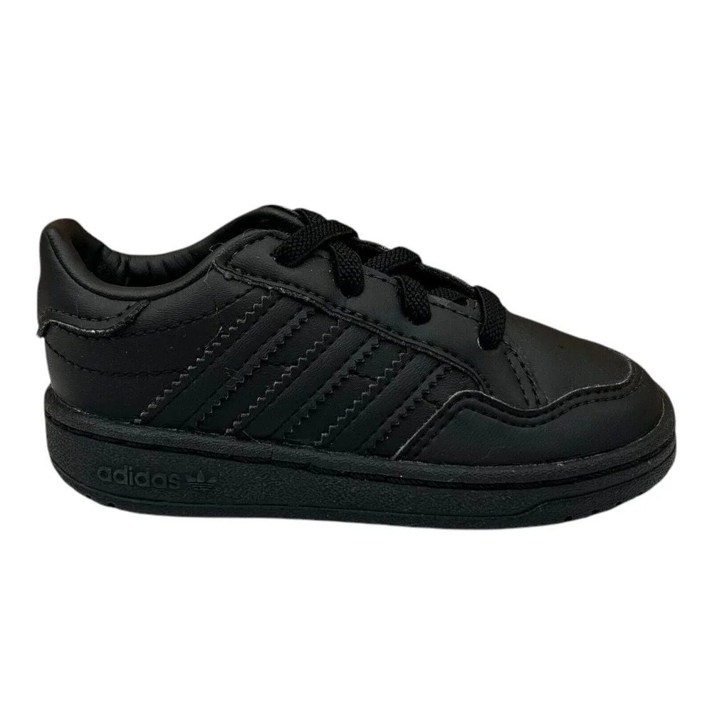 Adidas Originals Toddler Boy's Slip-on Shoes Size 9 Solid Black Casual Style